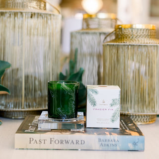 Frasier Fir Molded Green Glass Candle