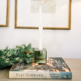 Green Glass Candle Holders