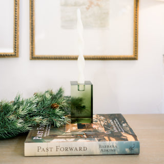 Green Glass Candle Holders