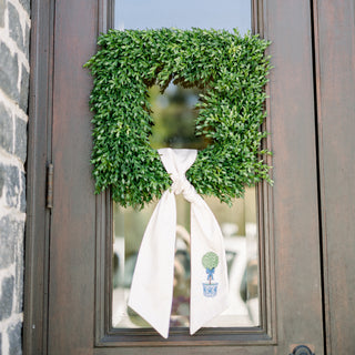 Boxwood in Pot Wreath Sash