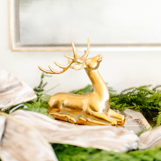 Gold Sitting Deer