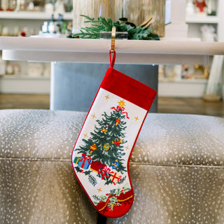 Red Needlepoint Stockings